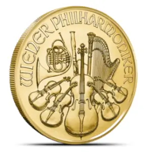 Gold Austrian Philharmonic Coin Obverse Gold Austrian Philharmonic Coin
