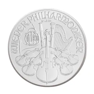 Silver Austrian Philharmonic Coin Obverse Silver Austrian Philharmonic Coin